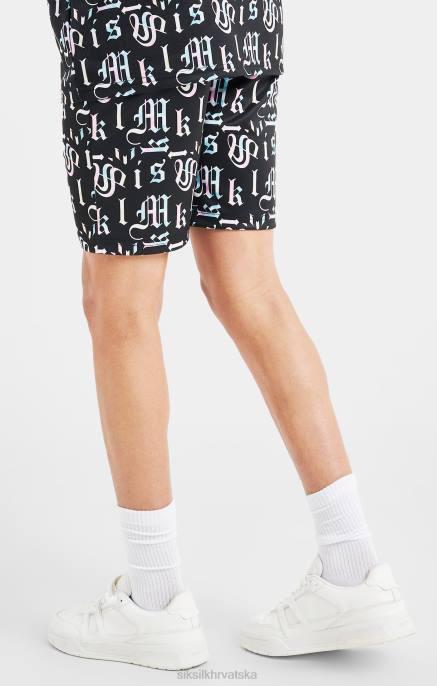 SikSilk x dječaci messi crni tiskani kratki D088312 odjeća
