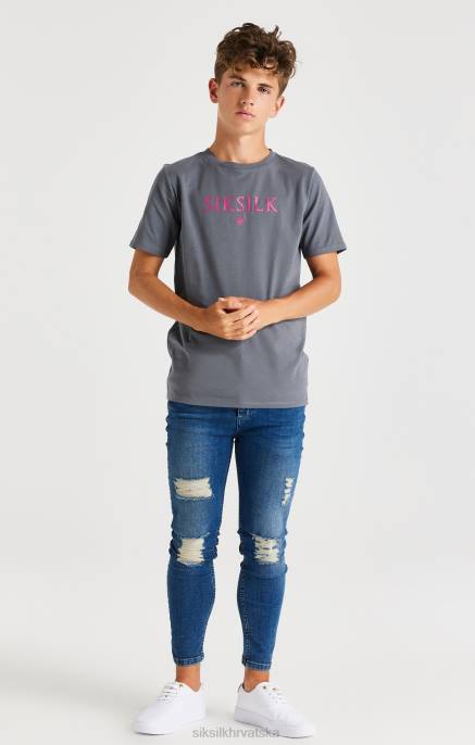SikSilk dječaci siva markirana majica D088280 odjeća
