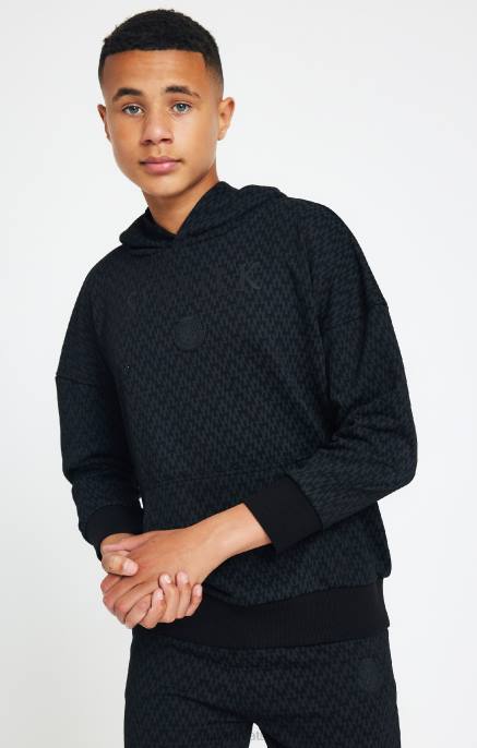 SikSilk x dječaci velika majica s kapuljačom messi s crnim printom D088288 odjeća