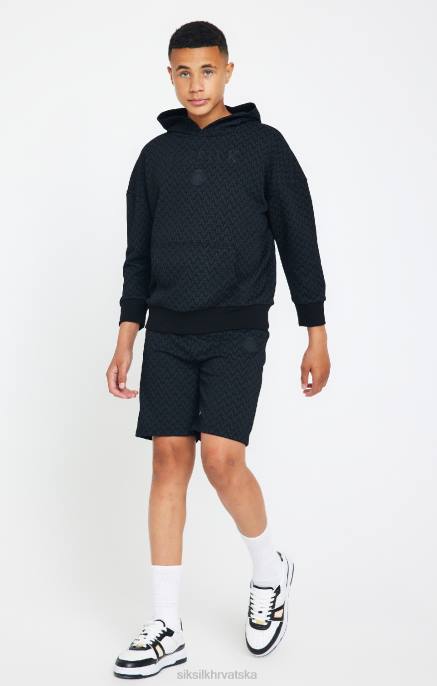 SikSilk x dječaci velika majica s kapuljačom messi s crnim printom D088288 odjeća