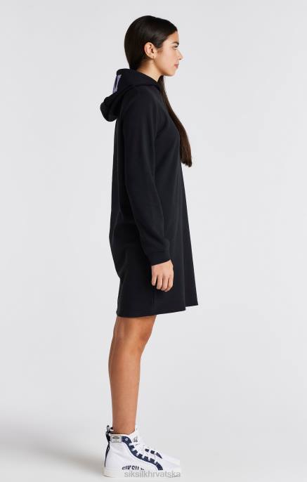 SikSilk djevojke crna sveučilišna haljina s kapuljačom s logotipom D088344 odjeća
