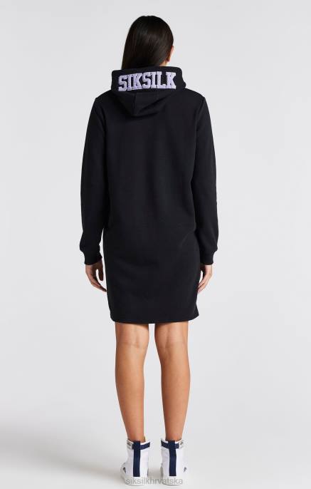 SikSilk djevojke crna sveučilišna haljina s kapuljačom s logotipom D088344 odjeća