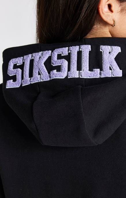 SikSilk djevojke crna sveučilišna haljina s kapuljačom s logotipom D088344 odjeća
