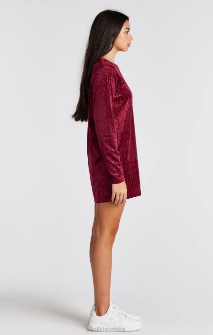 SikSilk djevojke ružičasta haljina od majice dugih rukava od velura D088345 odjeća