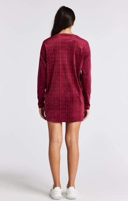 SikSilk djevojke ružičasta haljina od majice dugih rukava od velura D088345 odjeća