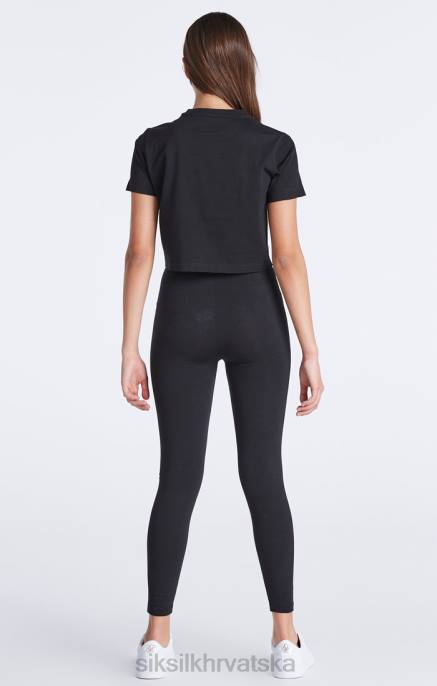 SikSilk djevojke crna osnovna skraćena majica D088320 odjeća