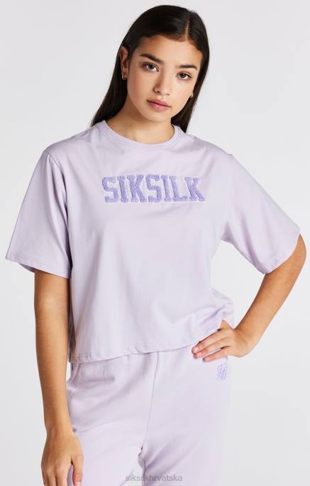 SikSilk djevojke ljubičasta skraćena majica s logotipom sveučilišta D088327 odjeća