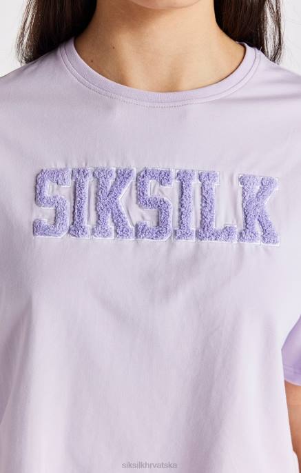 SikSilk djevojke ljubičasta skraćena majica s logotipom sveučilišta D088327 odjeća