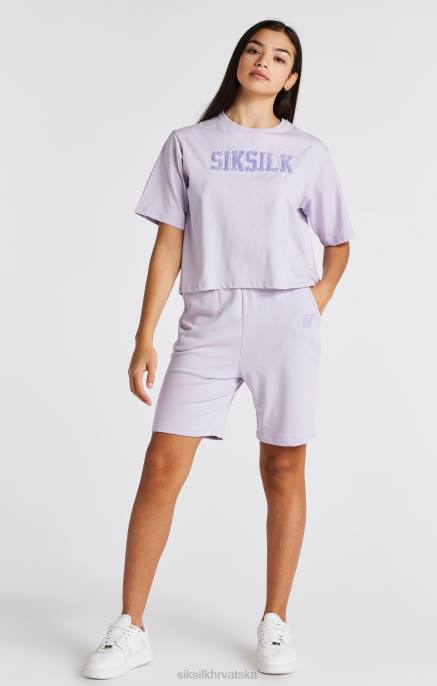 SikSilk djevojke ljubičasta skraćena majica s logotipom sveučilišta D088327 odjeća