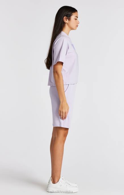 SikSilk djevojke ljubičasta skraćena majica s logotipom sveučilišta D088327 odjeća