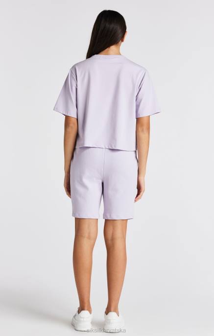 SikSilk djevojke ljubičasta skraćena majica s logotipom sveučilišta D088327 odjeća