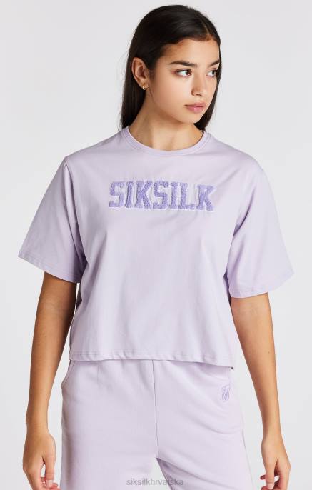 SikSilk djevojke ljubičasta skraćena majica s logotipom sveučilišta D088327 odjeća