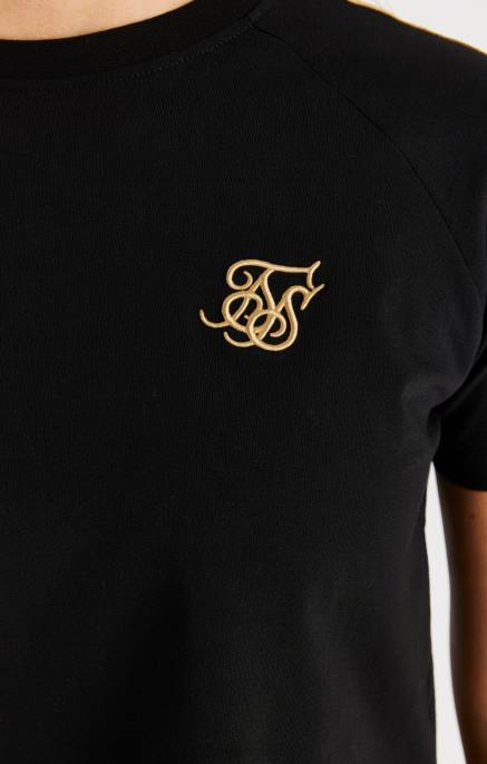 SikSilk djevojke metalizirana raglan majica - crna D088316 odjeća