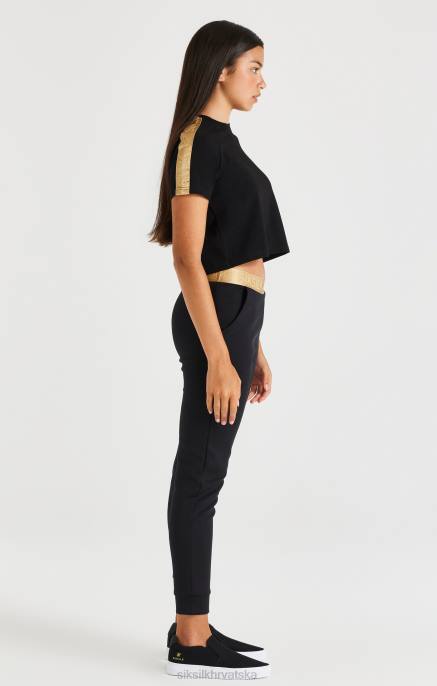 SikSilk djevojke metalizirana raglan majica - crna D088316 odjeća