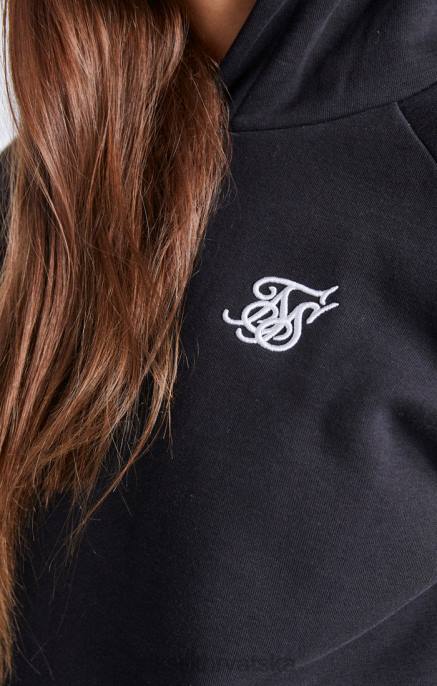 SikSilk djevojke crna osnovna majica s kapuljačom preko glave D088335 odjeća