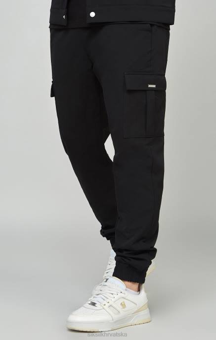 SikSilk muškarci black utility cargo jogger D088509 odjeća