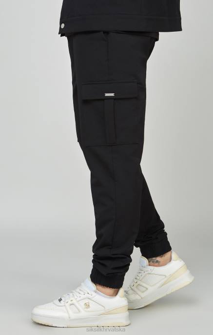 SikSilk muškarci black utility cargo jogger D088509 odjeća