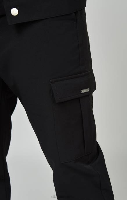 SikSilk muškarci black utility cargo jogger D088509 odjeća