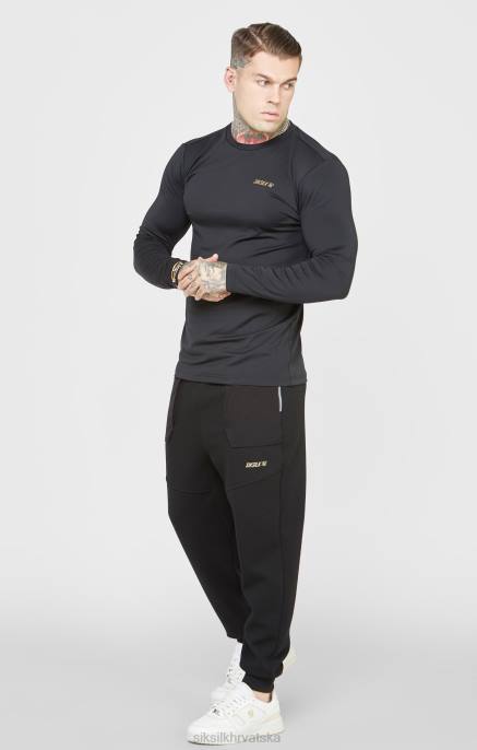 SikSilk muškarci crne sportske hlače D088520 odjeća