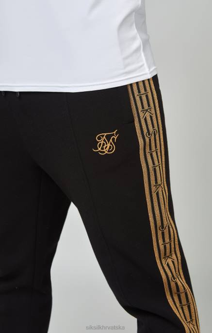 SikSilk muškarci crne, zlatne pletene trenirke D088508 odjeća