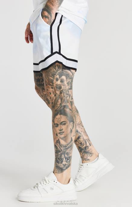 SikSilk muškarci bijelo zalijepljeno pametno kratko D088596 odjeća