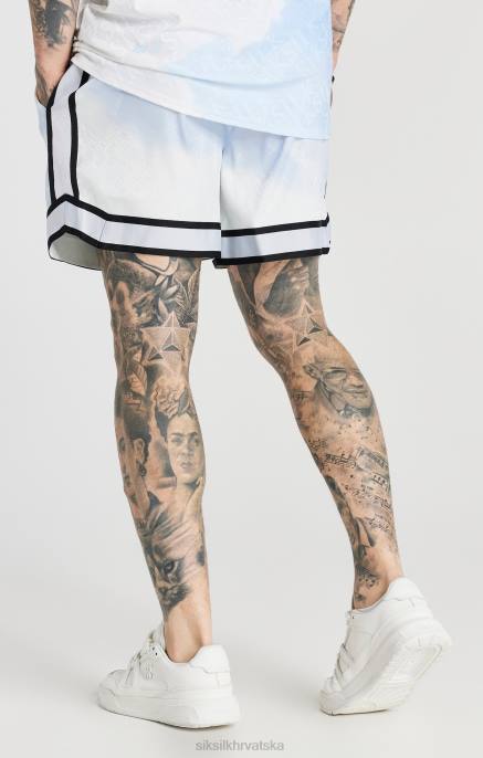 SikSilk muškarci bijelo zalijepljeno pametno kratko D088596 odjeća