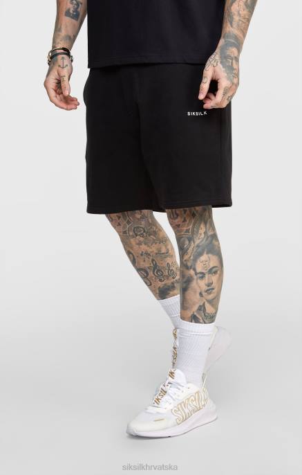 SikSilk muškarci crni jogger kratki pojas s prugama D088610 odjeća
