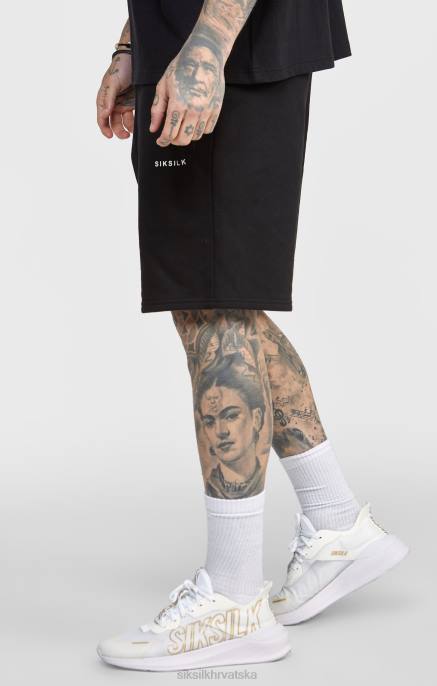 SikSilk muškarci crni jogger kratki pojas s prugama D088610 odjeća