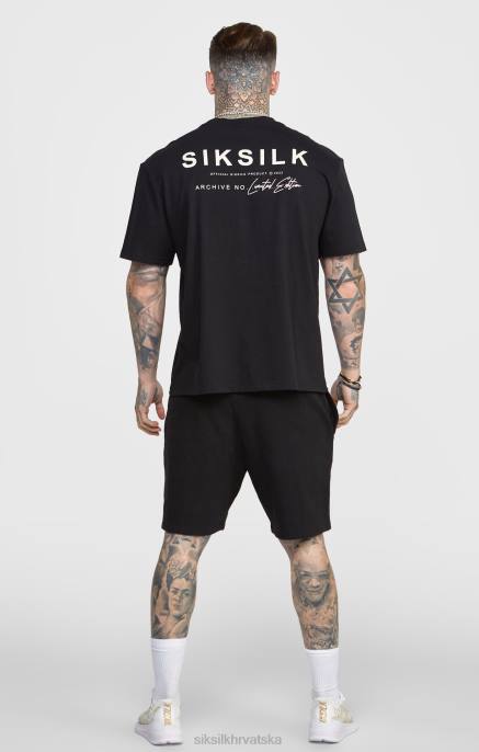 SikSilk muškarci crni jogger kratki pojas s prugama D088610 odjeća