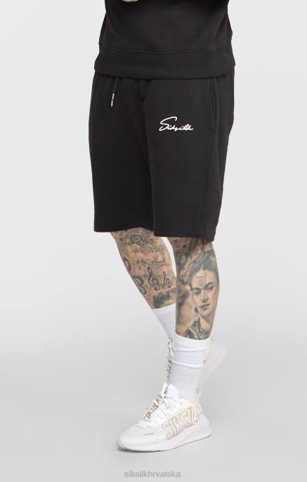 SikSilk muškarci crni skriptni vez kratki D088581 odjeća