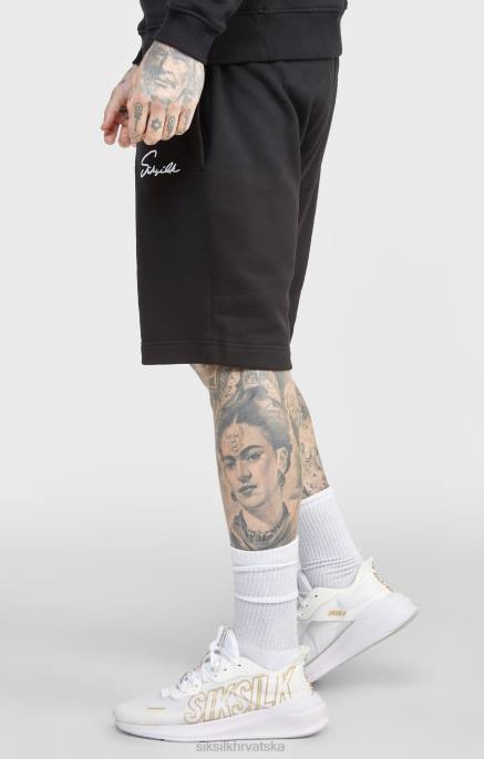 SikSilk muškarci crni skriptni vez kratki D088581 odjeća