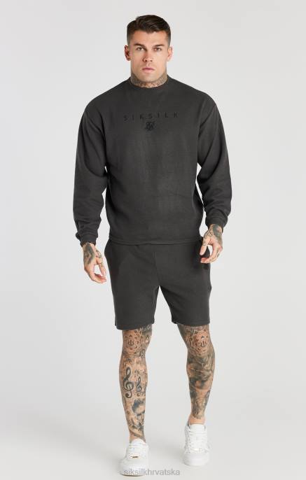 SikSilk muškarci sivo rebro opušteno kratko D088599 odjeća