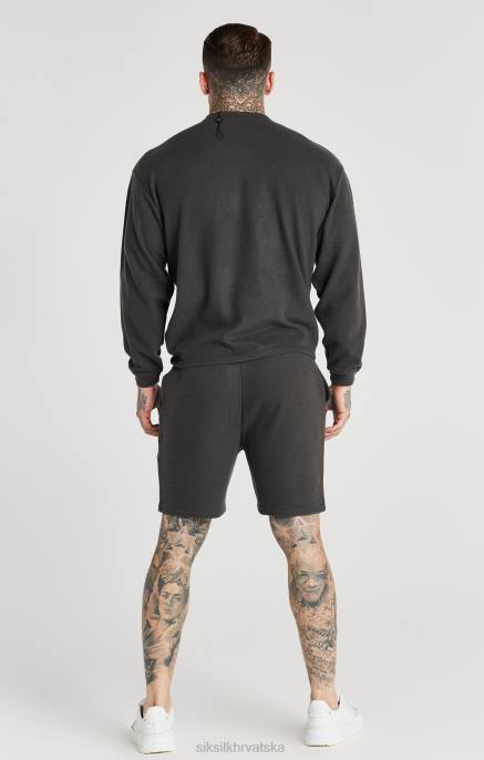 SikSilk muškarci sivo rebro opušteno kratko D088599 odjeća