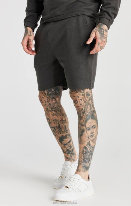 SikSilk muškarci sivo rebro opušteno kratko D088599 odjeća