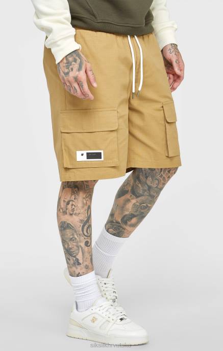 SikSilk muškarci tan ripstop cargo kratak D088585 odjeća