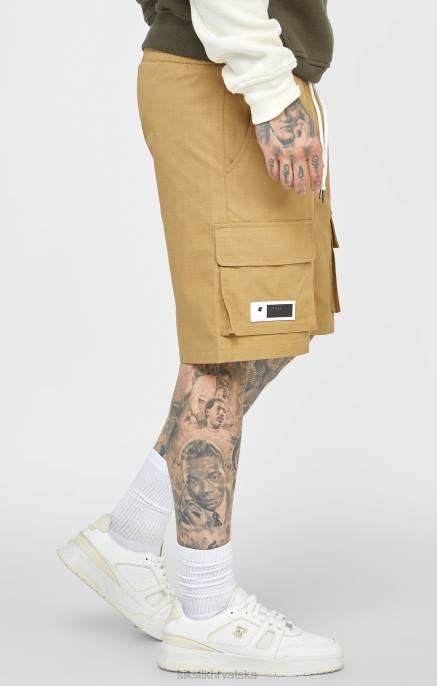 SikSilk muškarci tan ripstop cargo kratak D088585 odjeća