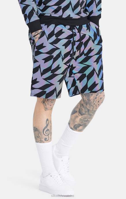 SikSilk x muškarci messi crni iridescent kratki D088580 odjeća