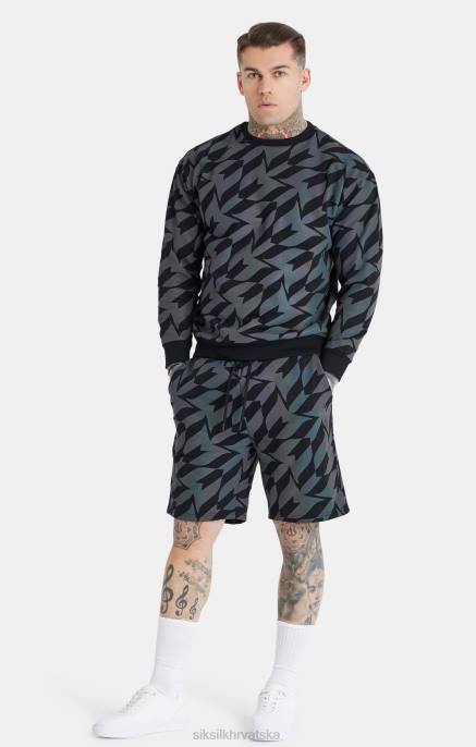 SikSilk x muškarci messi crni iridescent kratki D088580 odjeća