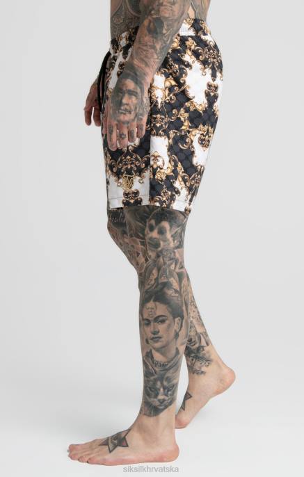 SikSilk muškarci crno bijelo venecijansko kupaće kratko D088615 odjeća