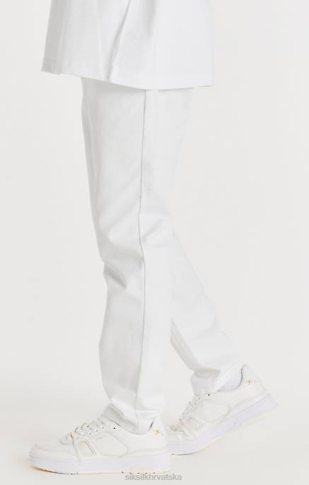 SikSilk muškarci bijeli traper ravnog kroja D088547 odjeća