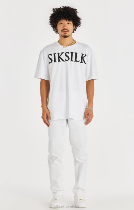SikSilk muškarci bijeli traper ravnog kroja D088547 odjeća