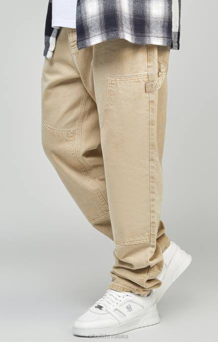 SikSilk muškarci ecru ravnog stolarskog trapera D088555 odjeća