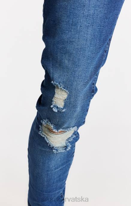 SikSilk muškarci plave traperice uskog kroja na duge staze D088563 odjeća