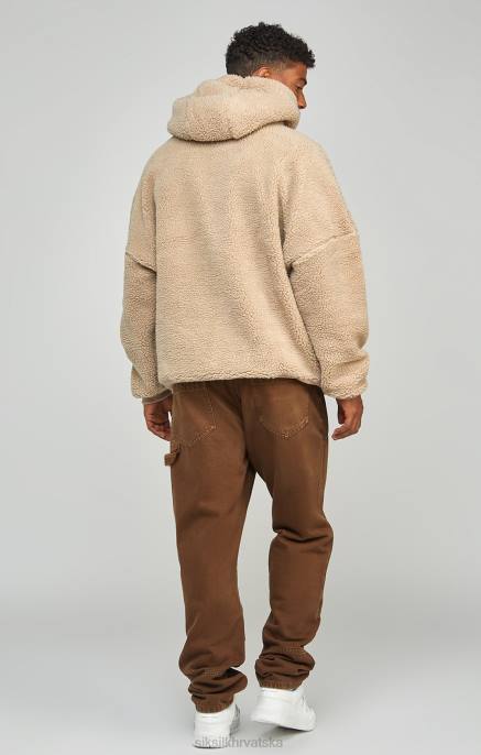 SikSilk muškarci smeđi ravni kroj stolarski traper D088549 odjeća