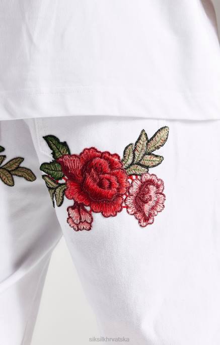 SikSilk muškarci traper ravnog kroja bijele ruže D088550 odjeća