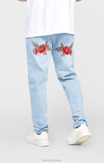 SikSilk muškarci traper ravnog kroja blue rose D088543 odjeća