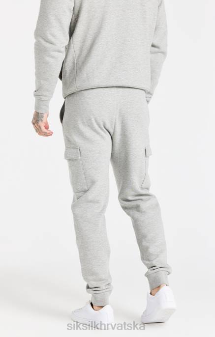 SikSilk muškarci sivi esencijalni cargo flis jogger D088538 odjeća