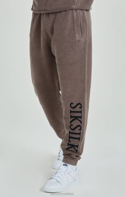SikSilk muškarci smeđe teške loopback opuštene trkače D088537 odjeća