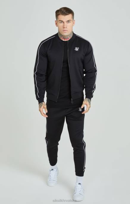 SikSilk muškarci crna trenirka s panelima D088503 odjeća