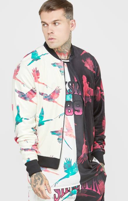 SikSilk muškarci bomber jakna s ecru printom D088469 odjeća